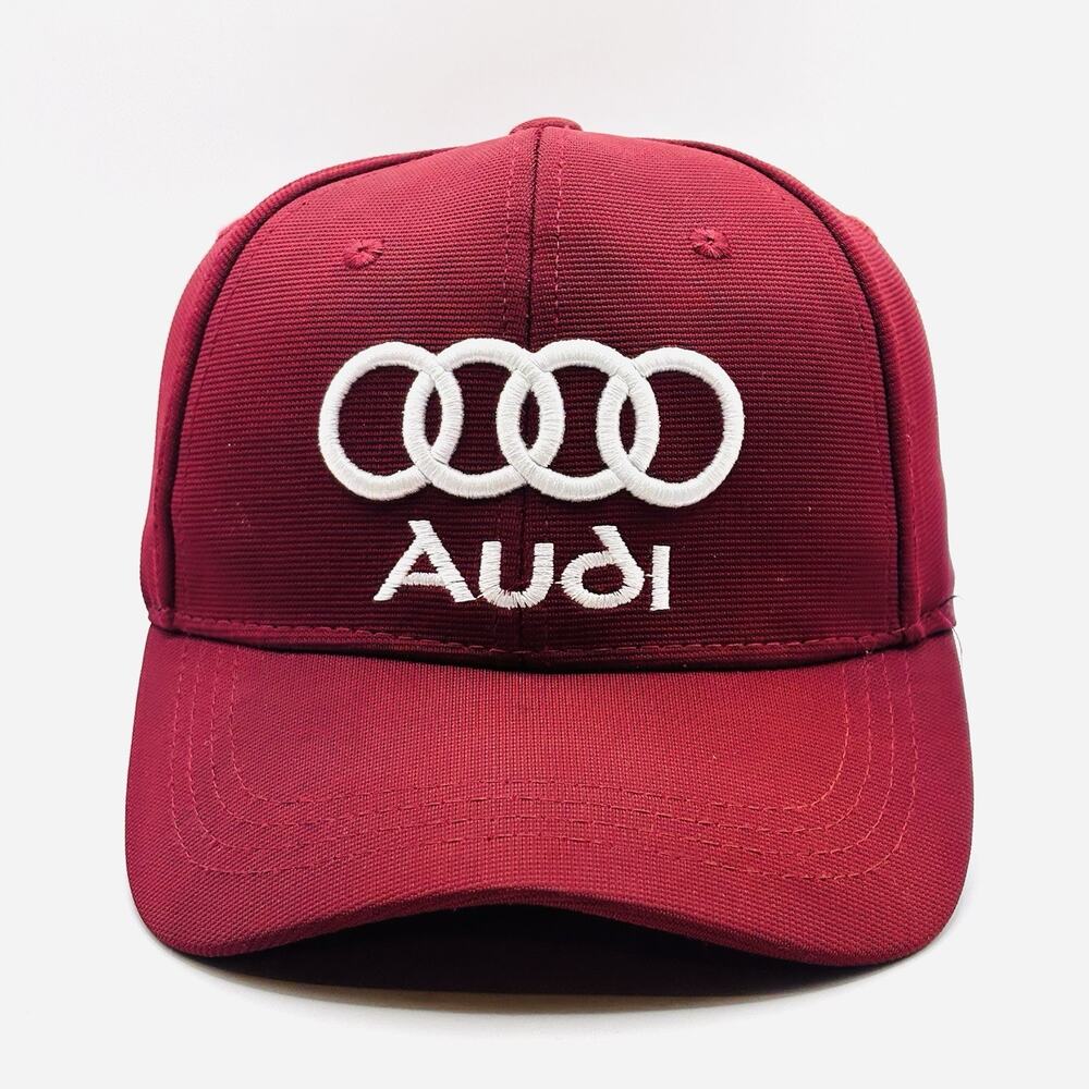 Audi Slideback Baseball Hat Red One Size Adjustable Embroidered Logo